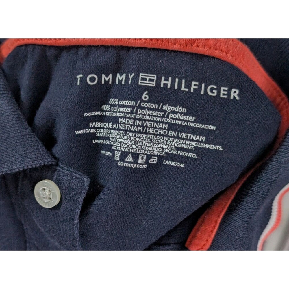 Tommy Hilfiger Kids Polo Size 6 Collar Button Short Sleeve Unisex (467) - Picture 3 of 3